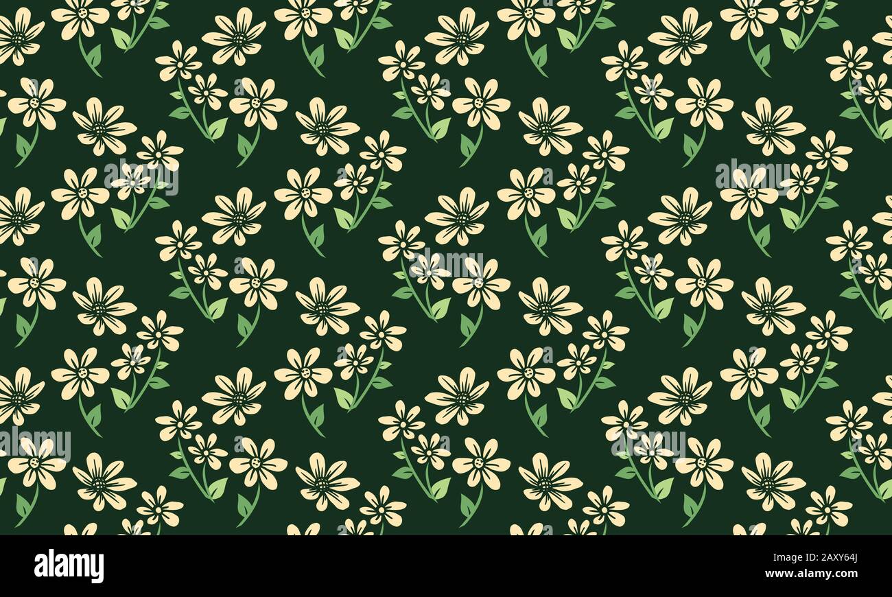 Elegant card for spring, with seamless leaf and flower pattern ...
