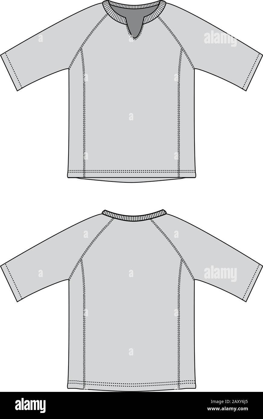 Vector illustration of Sweat shirt (three-quarter sleeves) Stock Vector