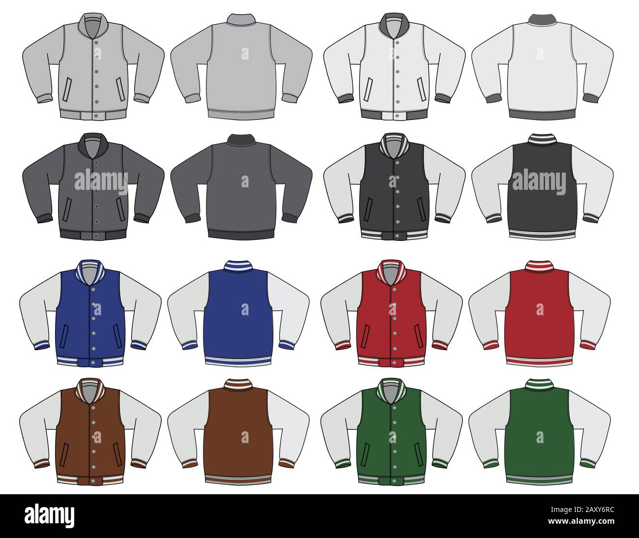 Download Vector Template Illustration Of Varsity Jacket Stock Vector Image Art Alamy