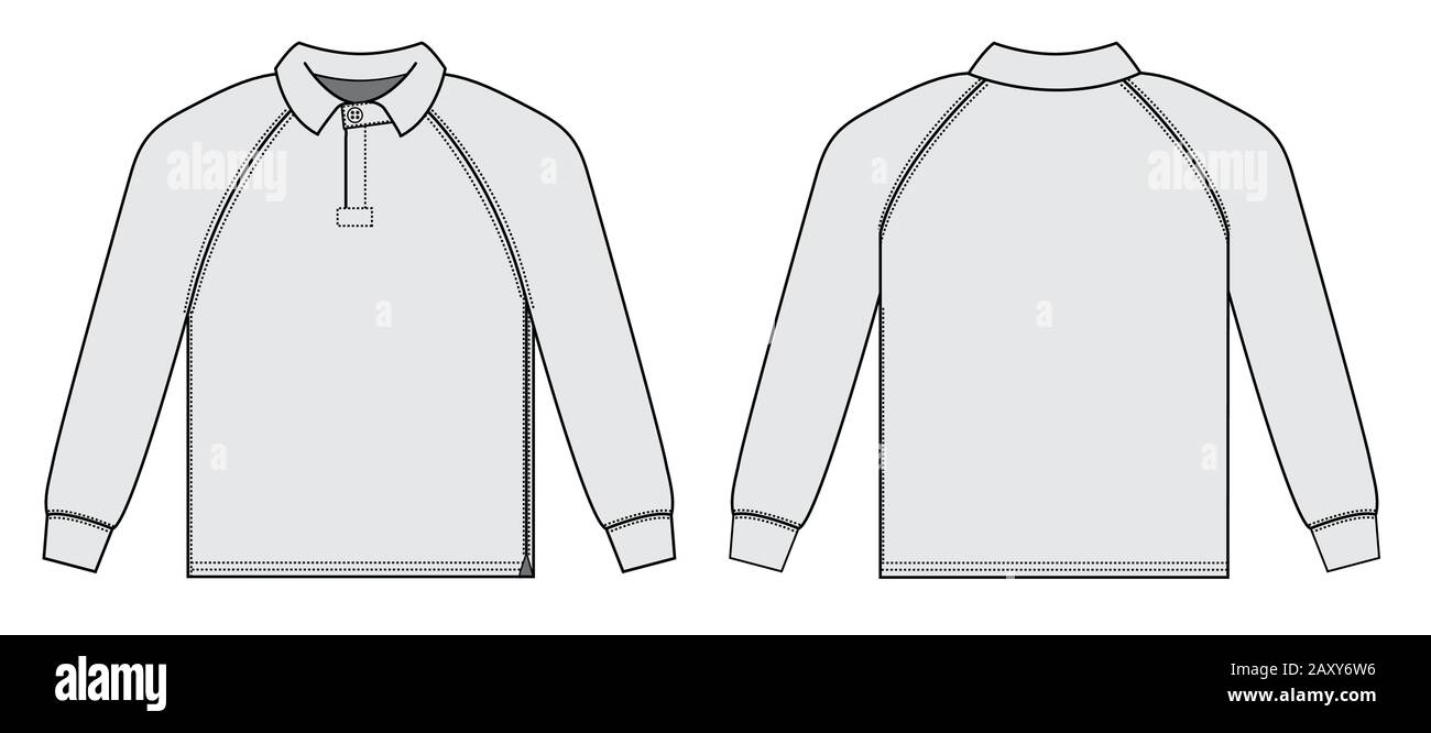 long-sleeve polo shirt , jersey shirt / vector template illustration Stock  Vector Image & Art - Alamy