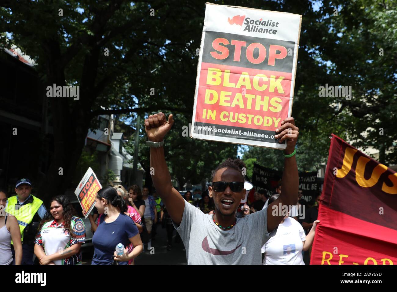 Redfer Riots Sydney, Australia. 14 February 2020. Supporters assembled in Redfern ...