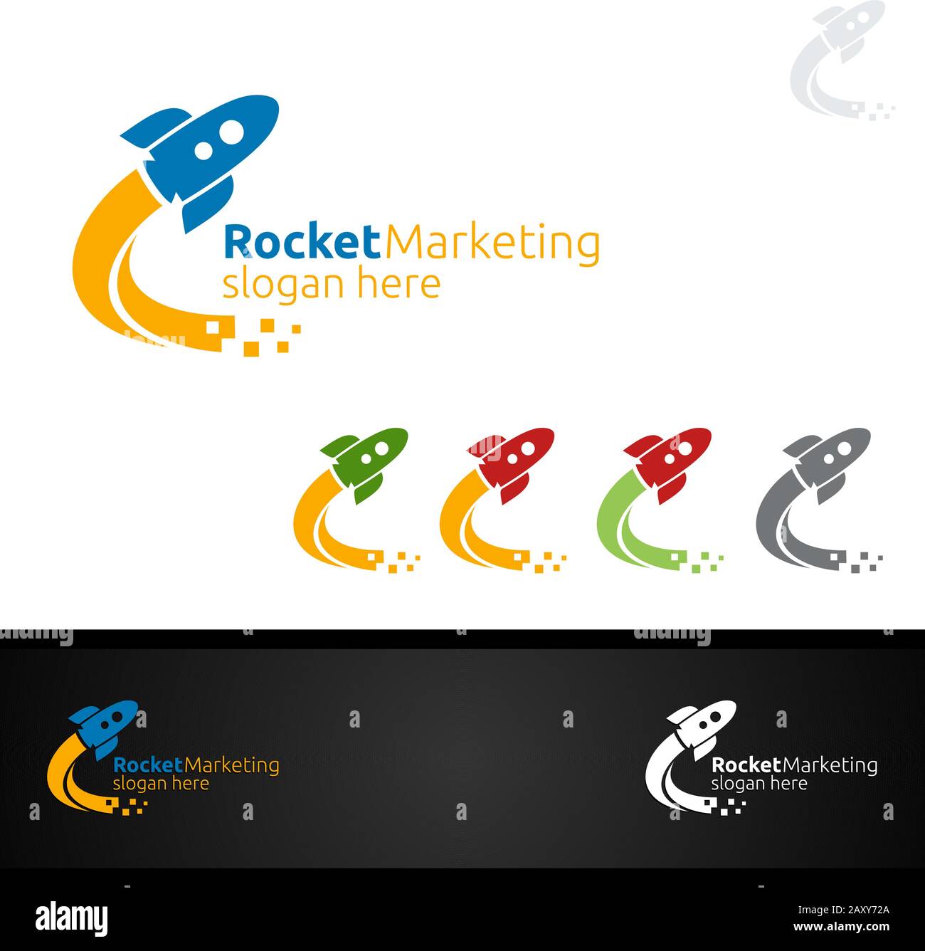 Rocket Marketing Financial Advisor Logo Design Template Icon Stock Vector