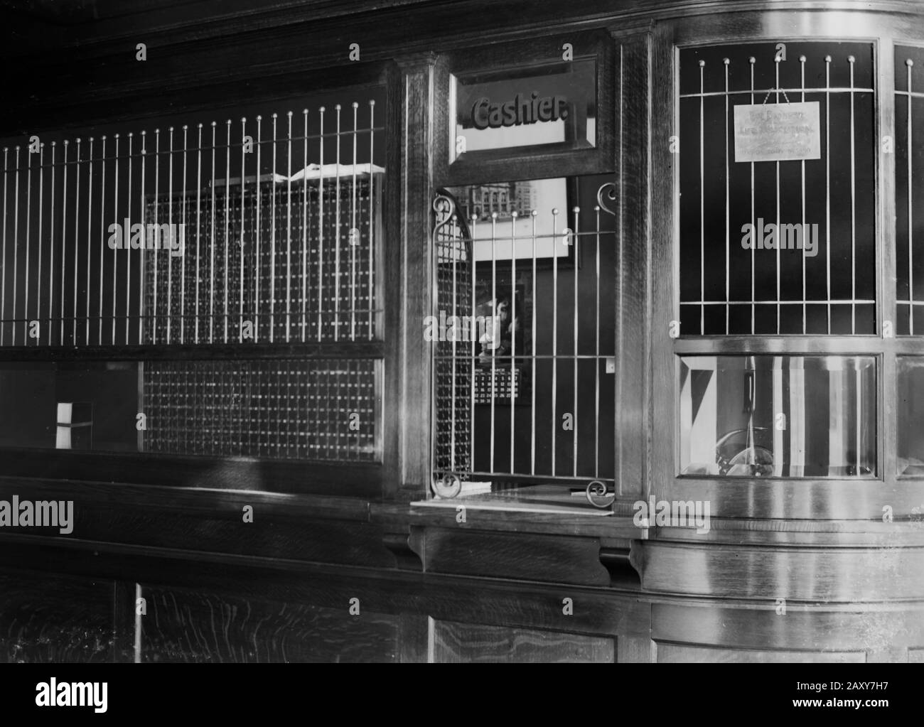 The Customer Side Of A Bank Window Ca 1900 Stock Photo Alamy