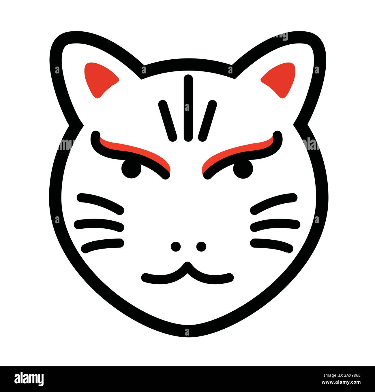 Japanese fox god mask cartoon illustration Stock Vector Image & Art - Alamy