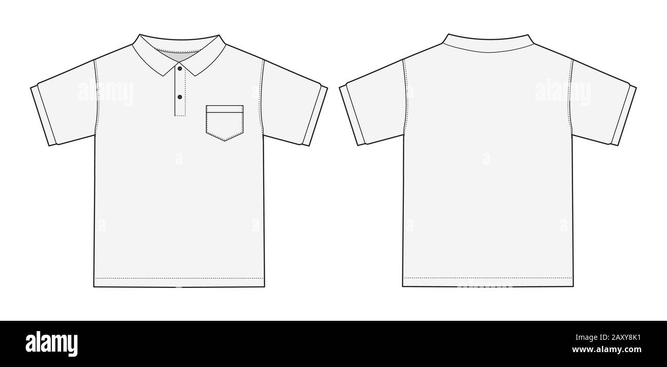 Vector template illustration of Polo shirt ( short sleeve Stock Vector ...
