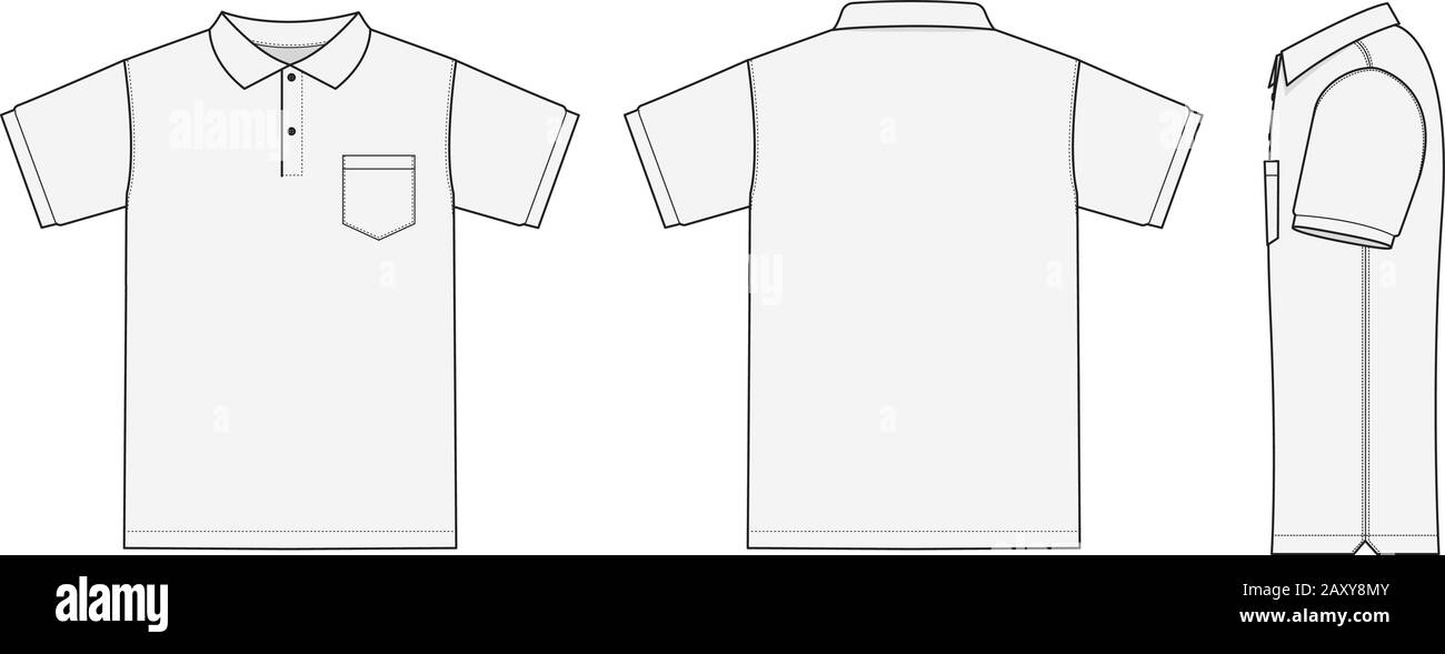 Vector template illustration of Polo shirt ( short sleeve) Stock Vector