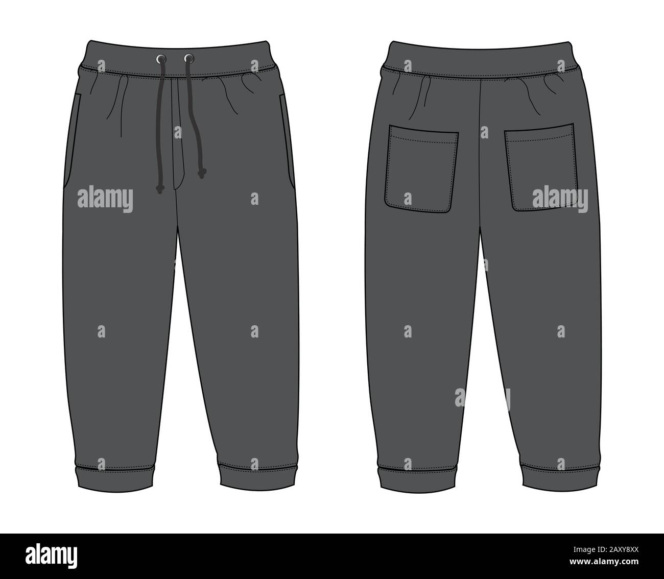 Vector template illustration of Sweat Pants Stock Vector Image & Art