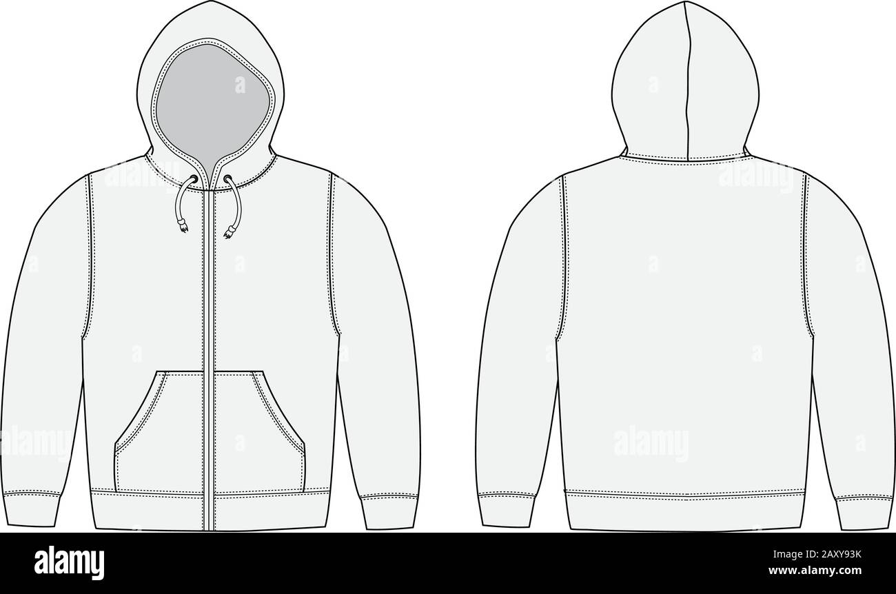 Vector illustration of hoodie (hooded sweatshirt) , zip up parka Stock  Vector Image & Art - Alamy