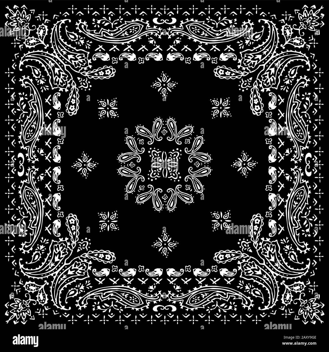 Paisley textile pattern vector illustration for bandana , scarf etc. Stock Vector