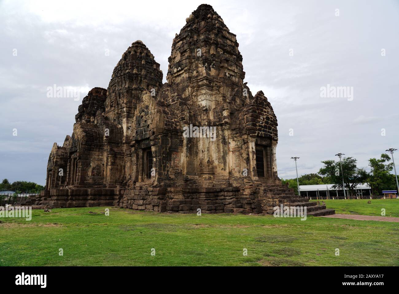 Phra Prang Sam Yot (Monkey Temple), Lopburi, Thailand Stock Photo