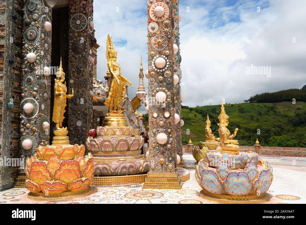 Golden buddha statue at Wat Phra That Pha Son Kaeo, Khaem Son, Khao Kho District, Phetchabun, Thailand Stock Photo