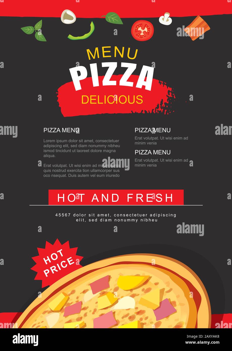 Pizza Pizzeria Flyer Vector Background High Resolution Stock Photography And Images Alamy