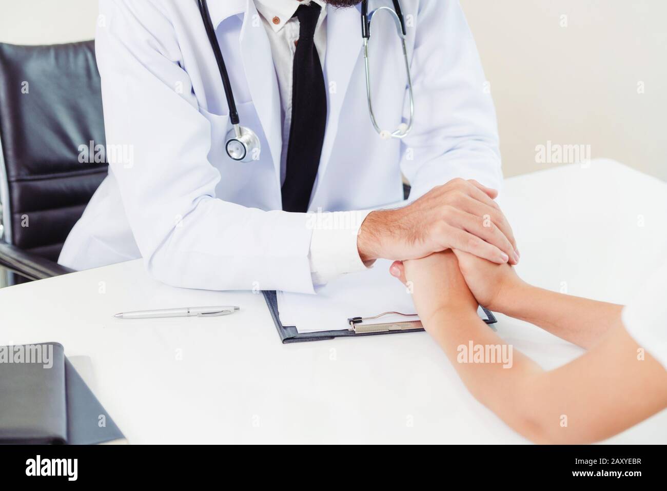 Patient visits doctor at the hospital. Healthcare and medical service