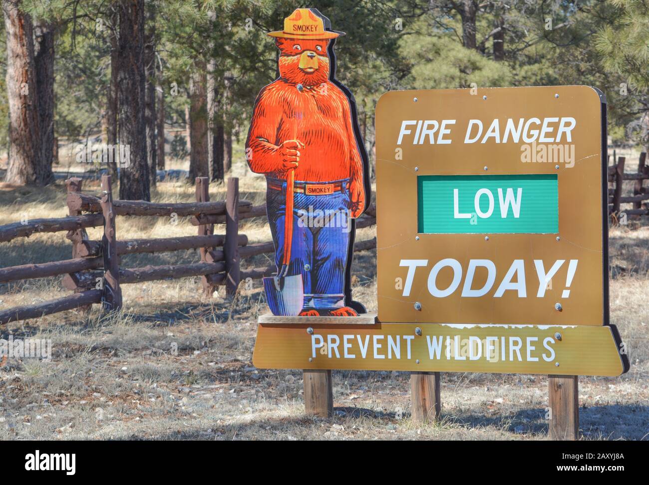 Smokey the Bear fire danger sign, prevent wildfires. Sitgreaves