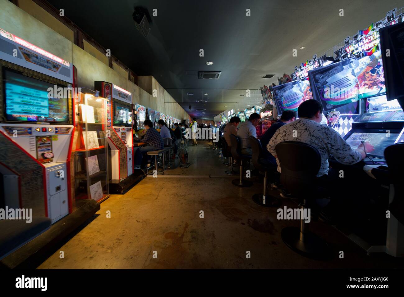 Arcade game machines inside Warehouse Arcade (Anata no Warehouse) at Kawasaki, Japan Stock Photo