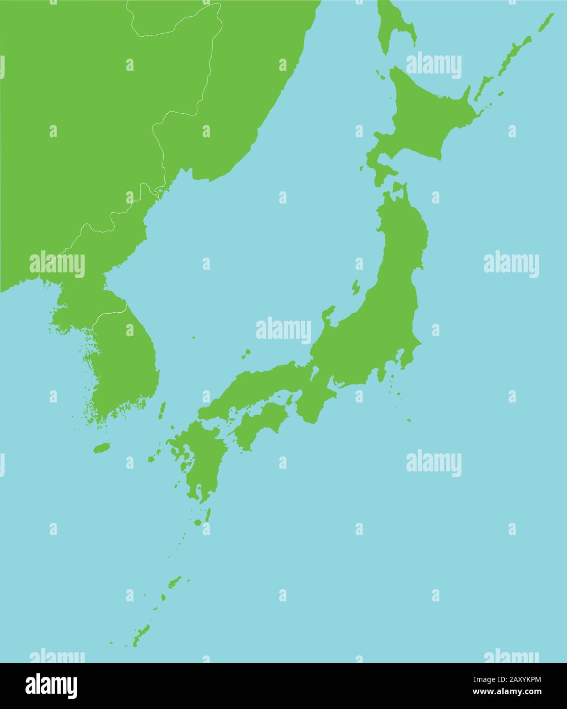 Far east asia map vector illustration Stock Vector