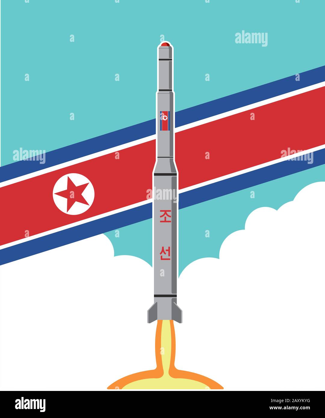 North korean missile vector illustration Stock Vector