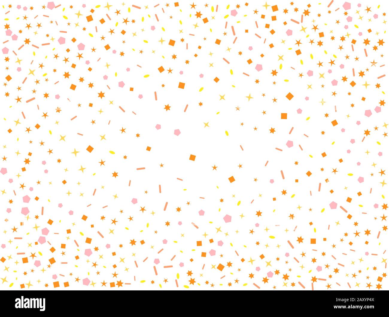Confetti of light backgrounds. Colored hexagons, stars, ovals wallpaper