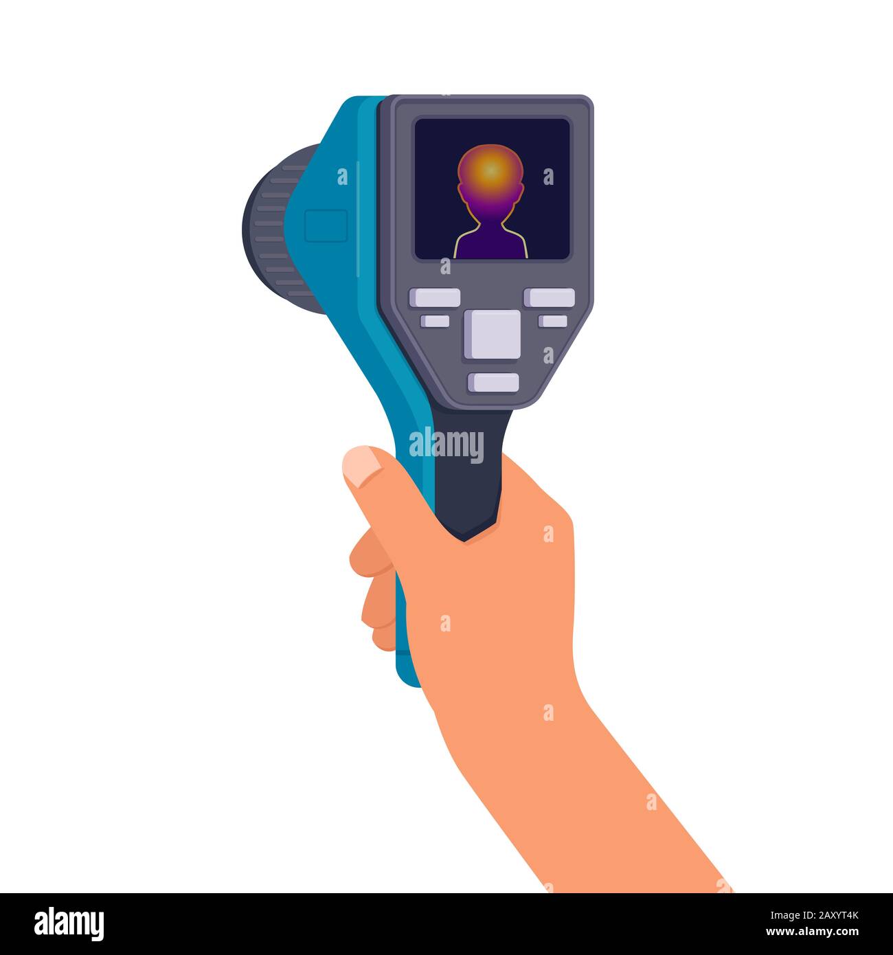 Hand holds a thermal imaging camera Stock Vector