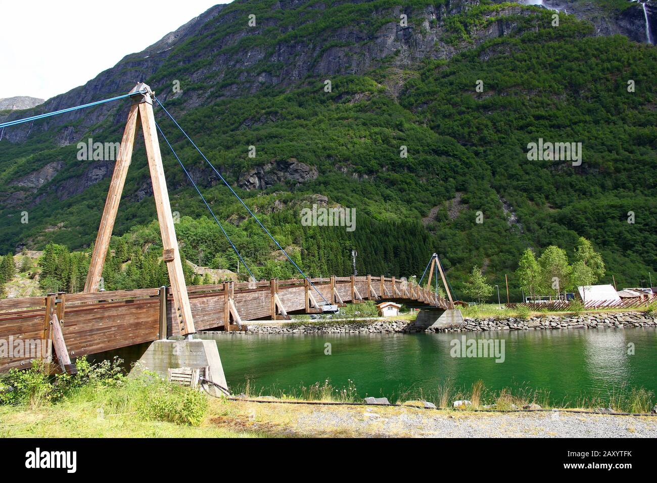 The bridge on Aurlandsfjord, Norway Stock Photo