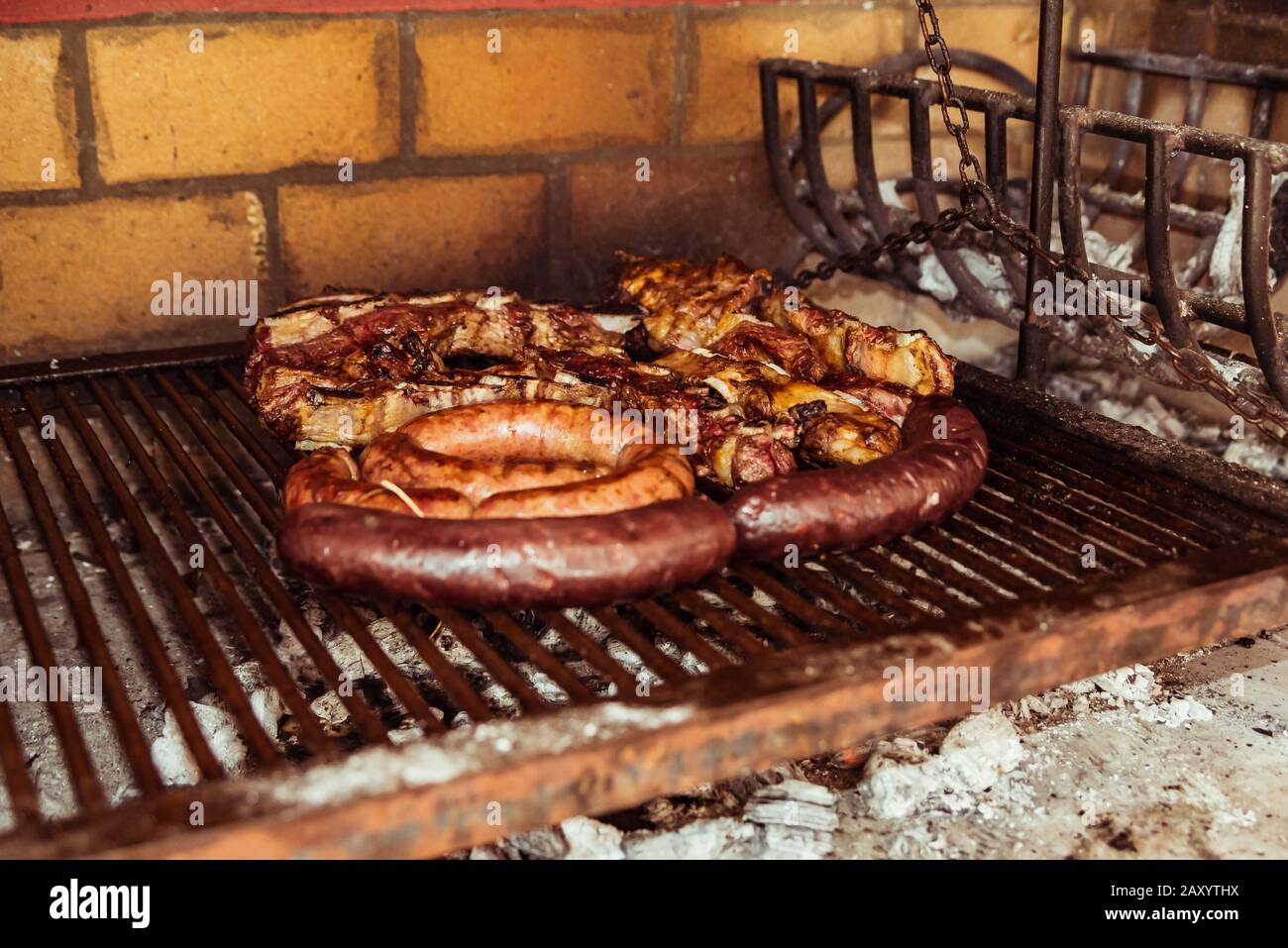 "Parrillada" Argentine barbecue make on live coal (no flame), beef