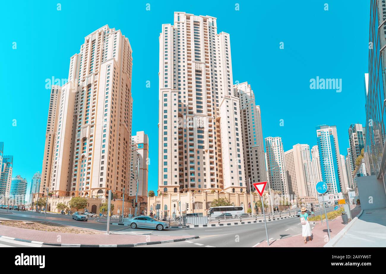 29 November 2019, Dubai, United Arab Emirates: Jumeirah beach residence Hotel in Marina district Stock Photo