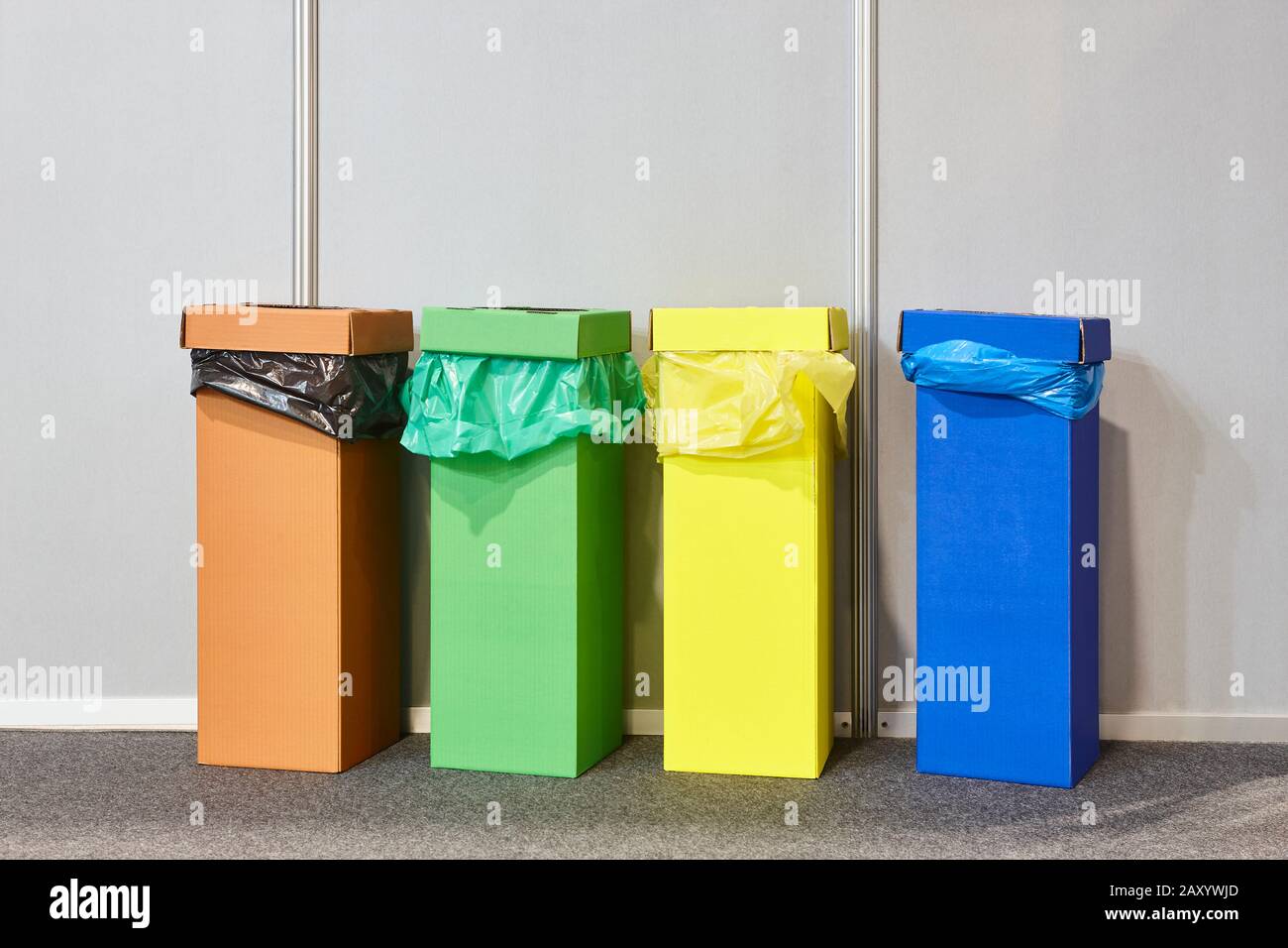 Recycling cardboard containers for organics bottles plastics and papers