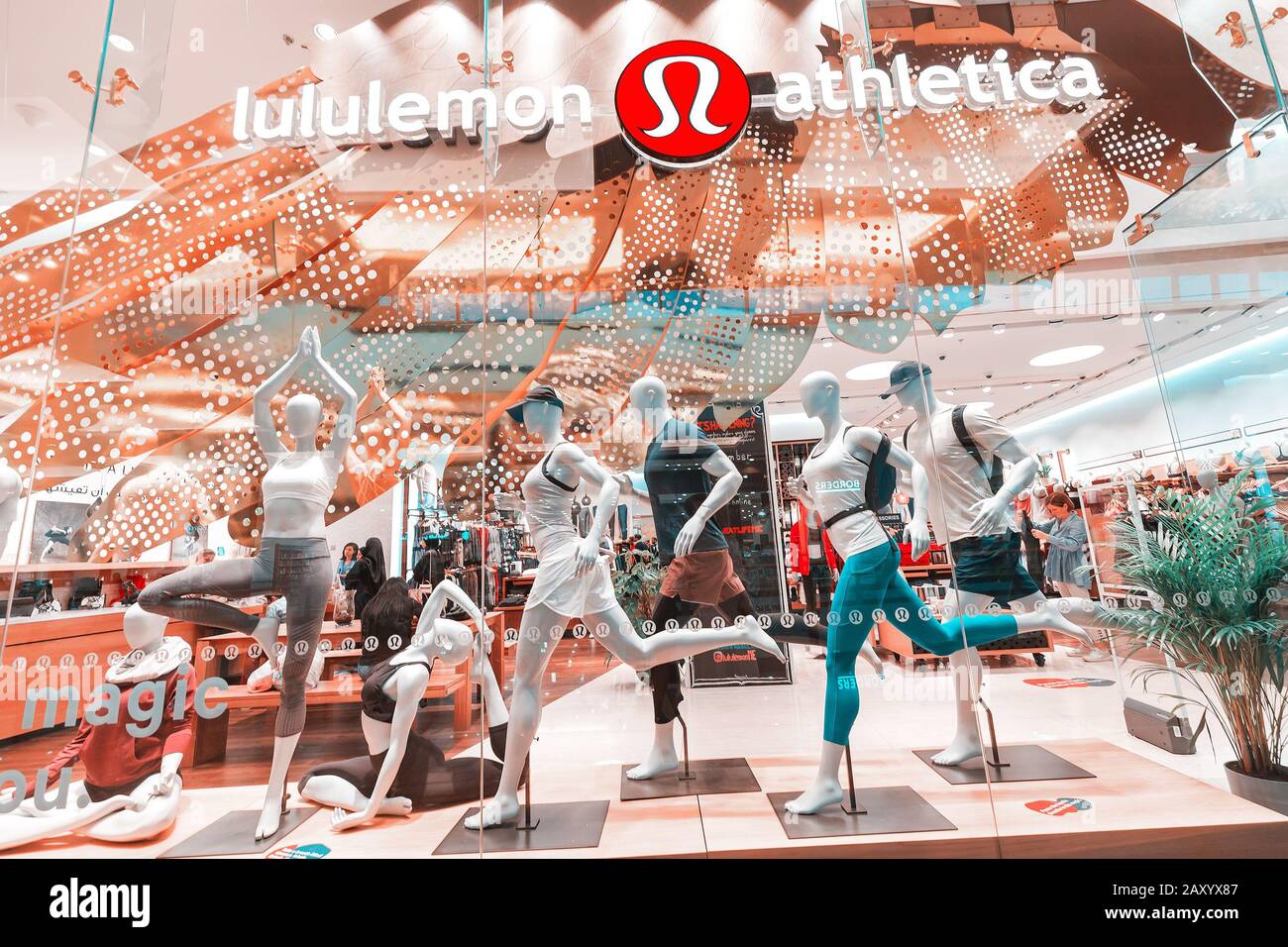 27 November 2019, UAE, Dubai Lululemon Athletica store in Emirates