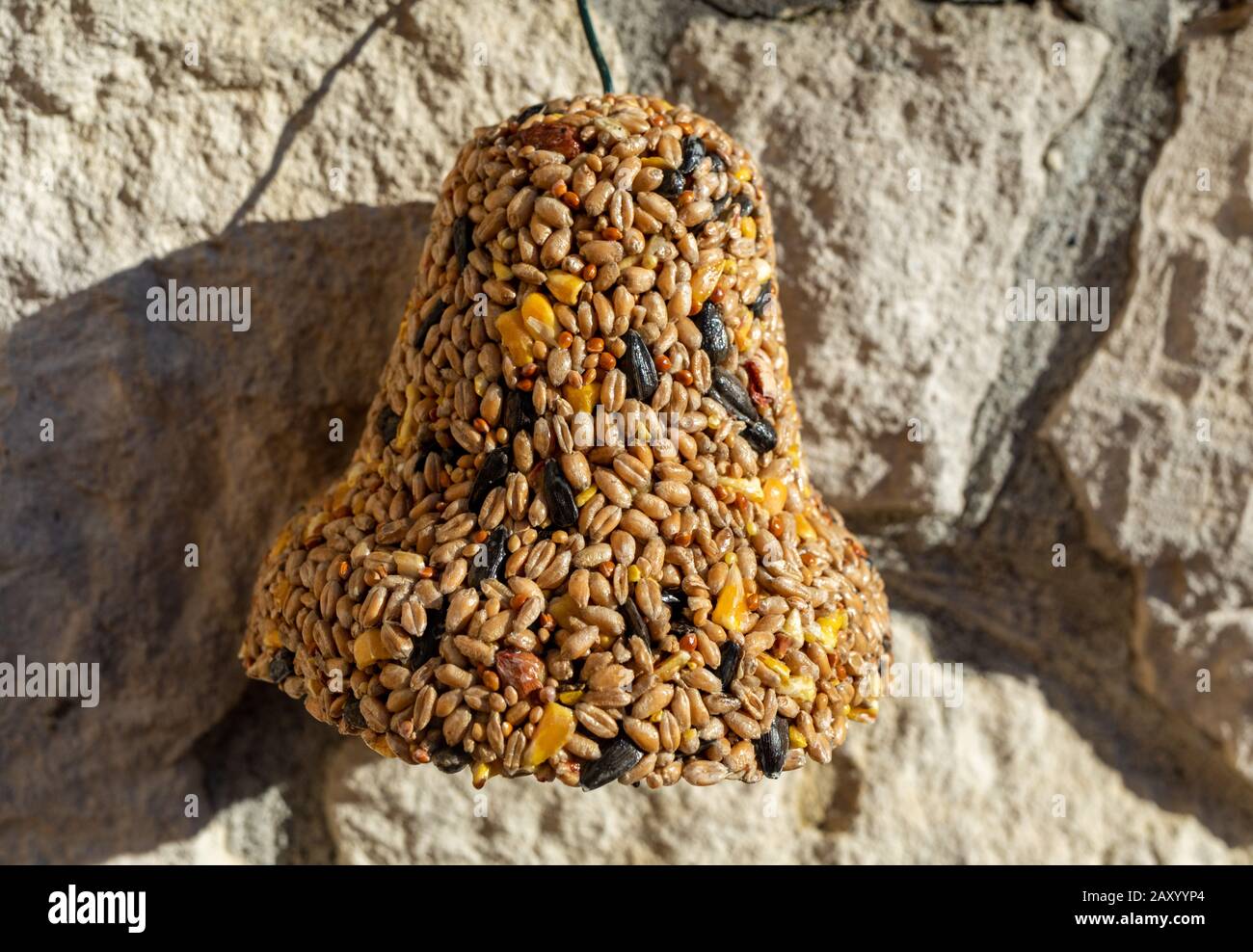 Bell from various grains, a delicacy for all the birds in the garden