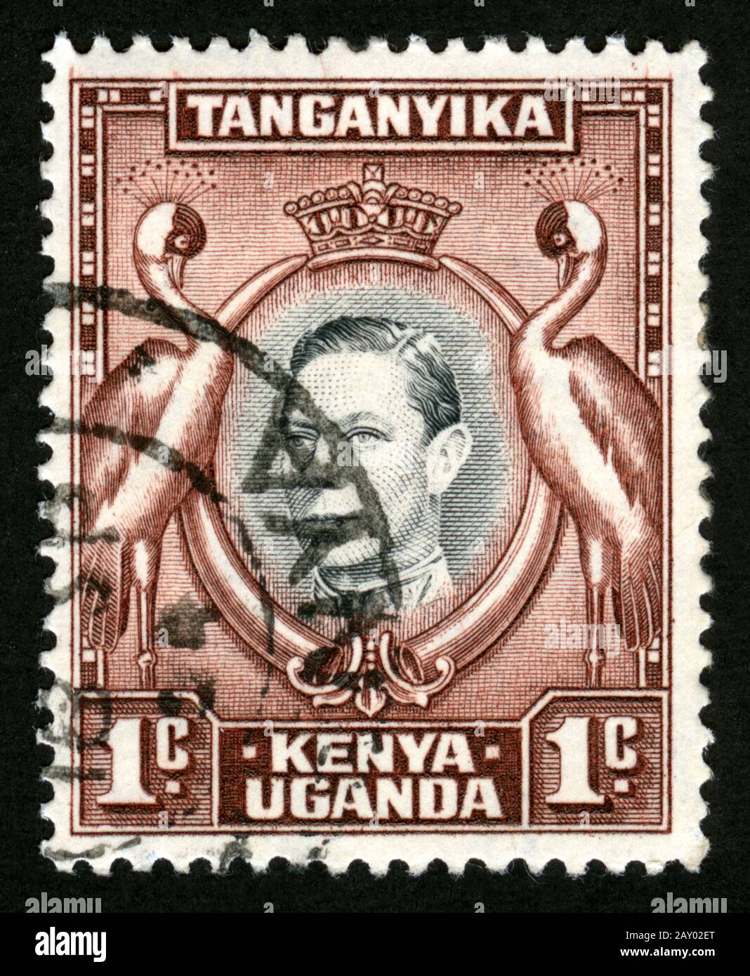 Stamp print in Uganda,Kenya,Tanganyika,king Stock Photo Alamy