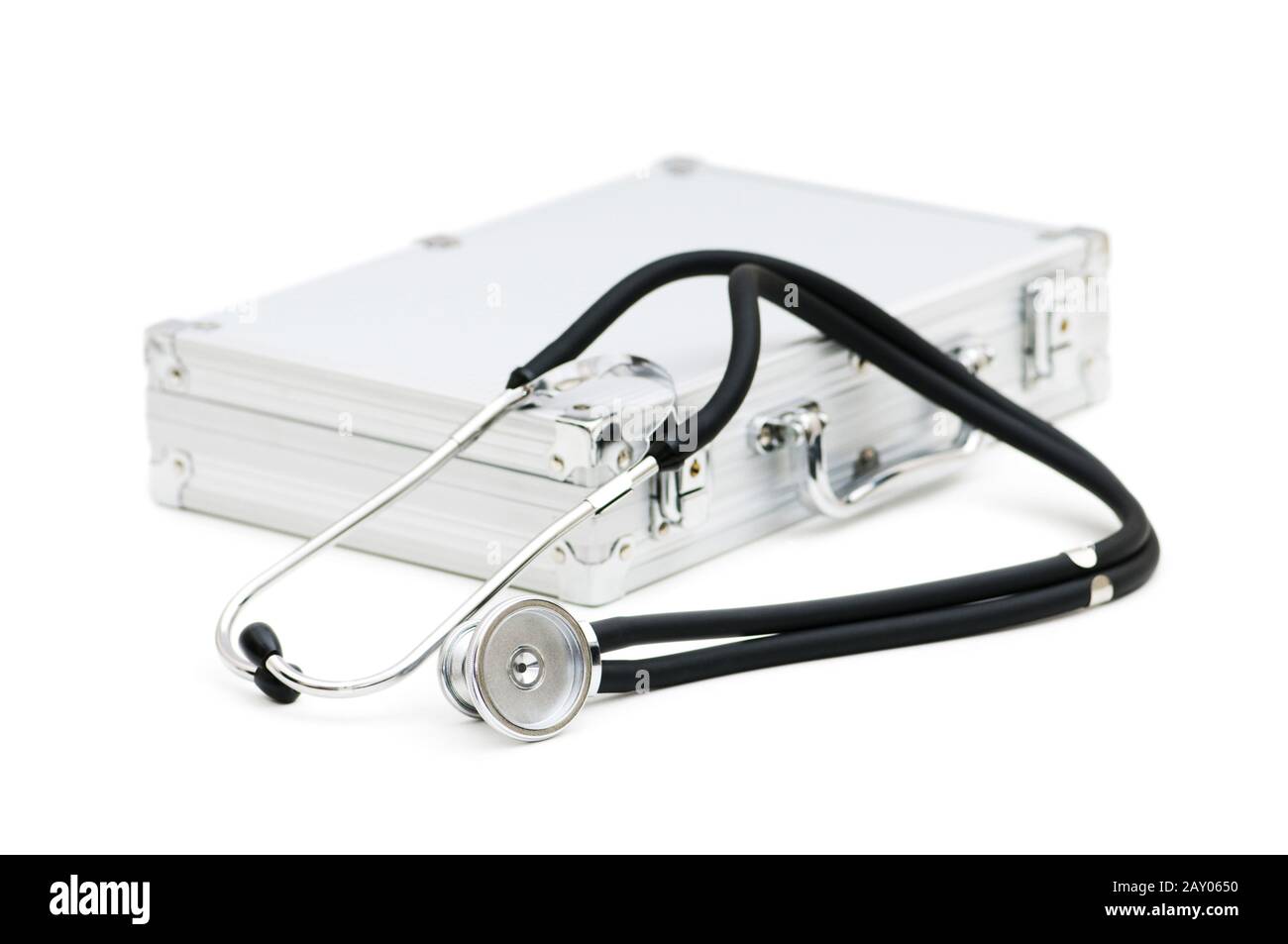 Stethoscope and case isolated on the white Stock Photo Alamy