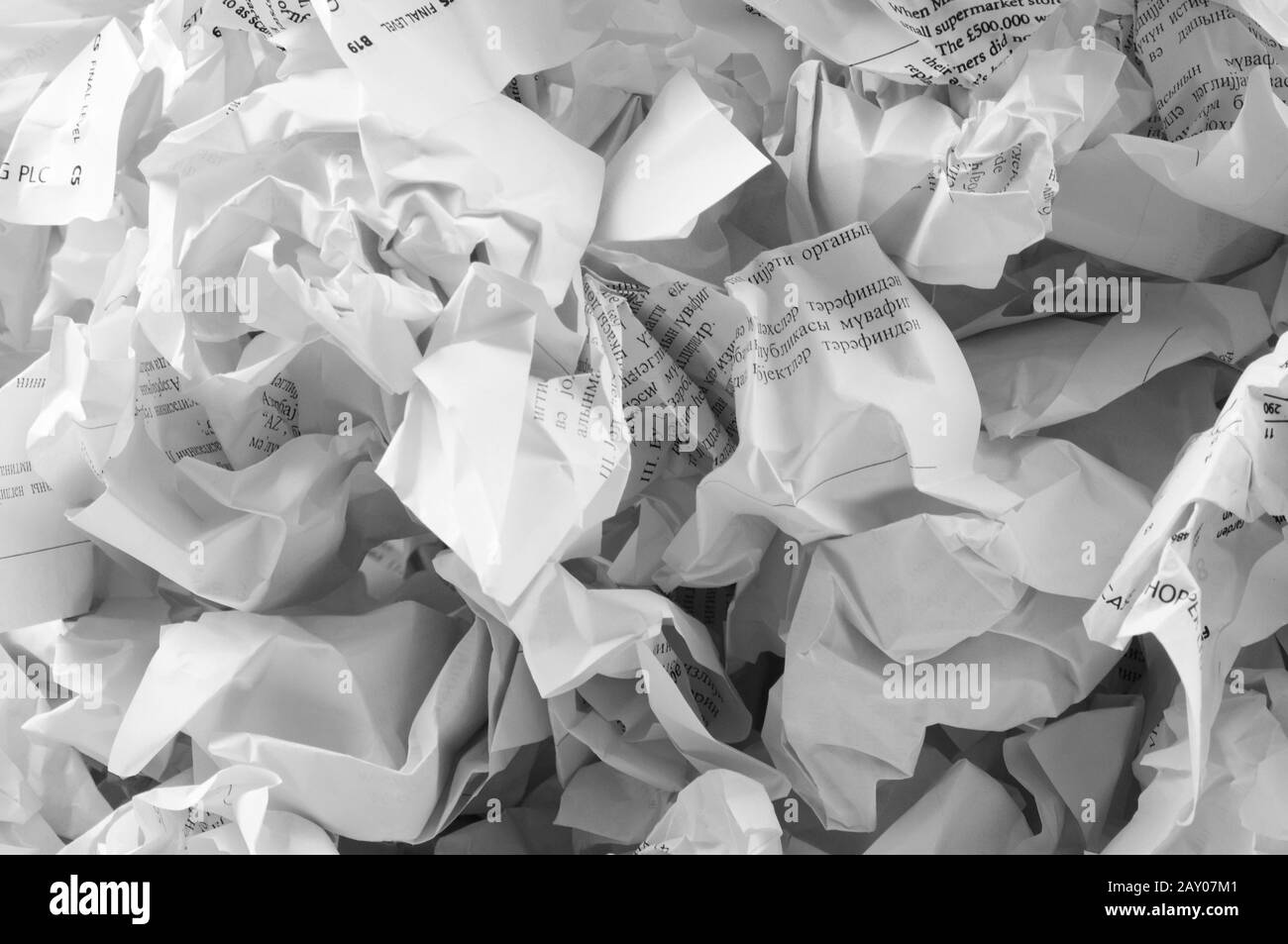 Recycling concept with lots of waster paper Stock Photo Alamy