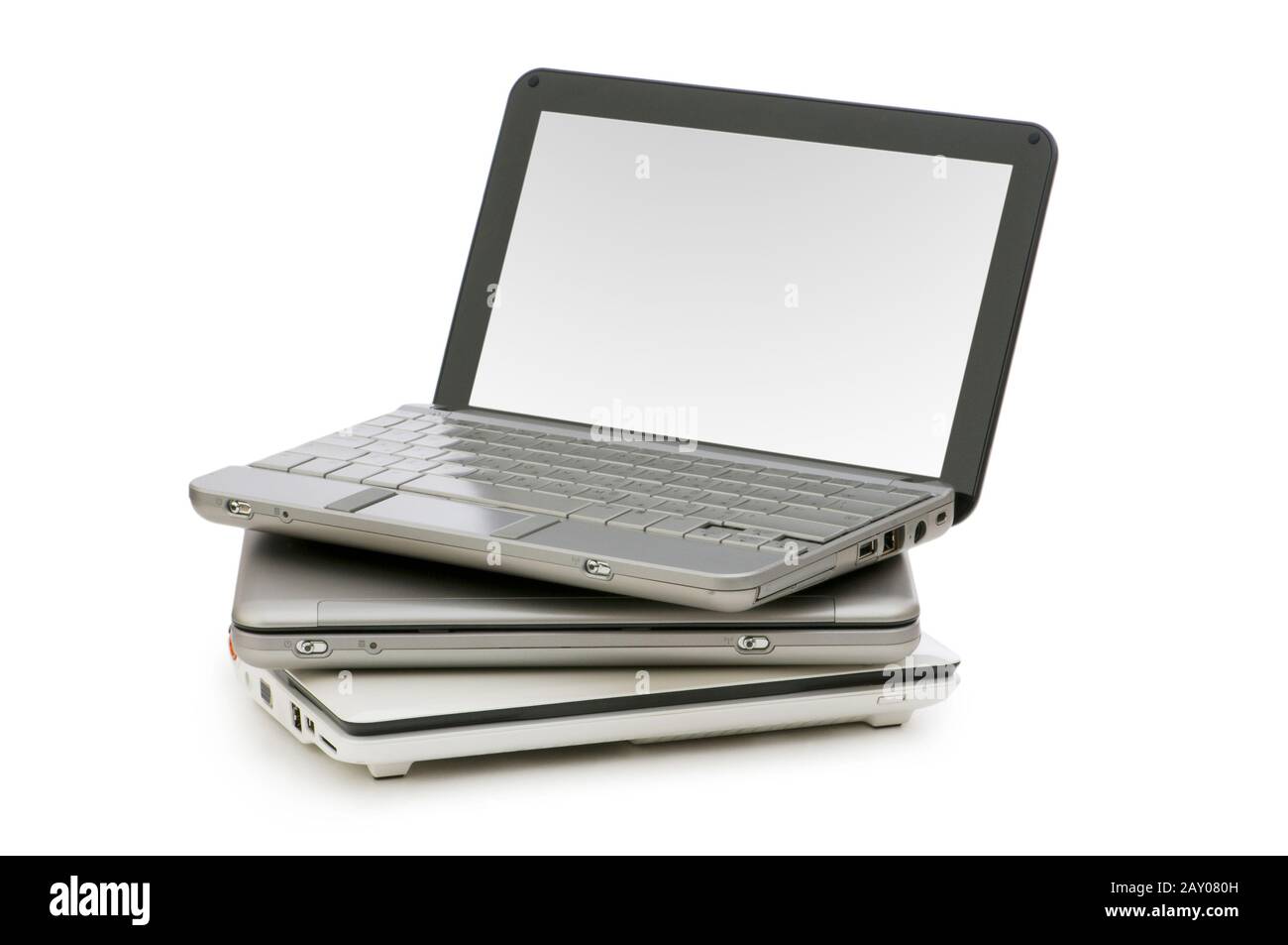 Netbooks isolated on the white background Stock Photo