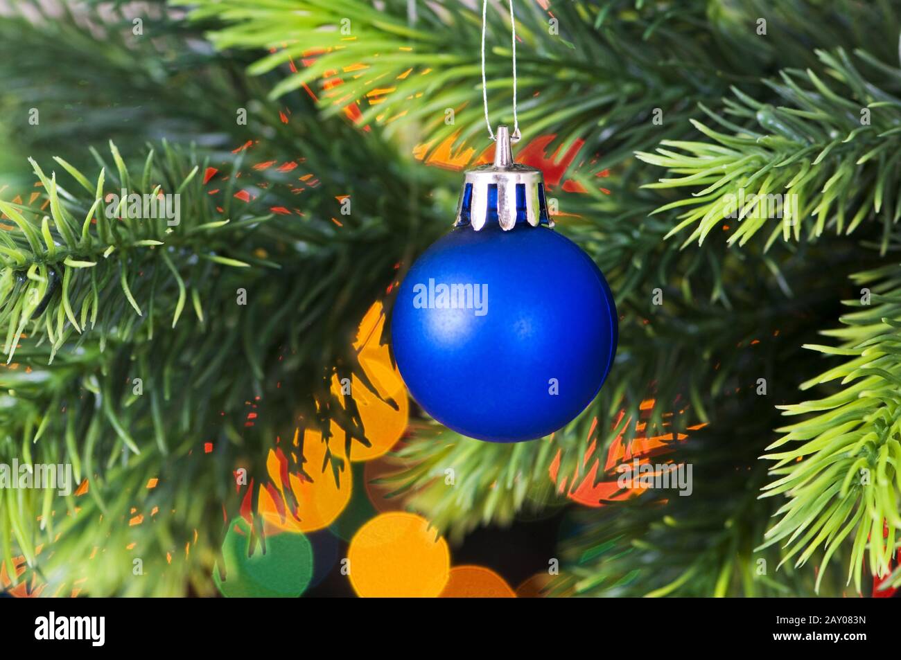 Christmas decoration and blurred lights at background Stock Photo - Alamy