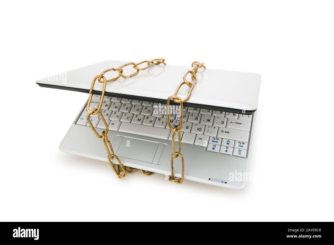 Concept of computer security with laptop and chain Stock Photo - Alamy