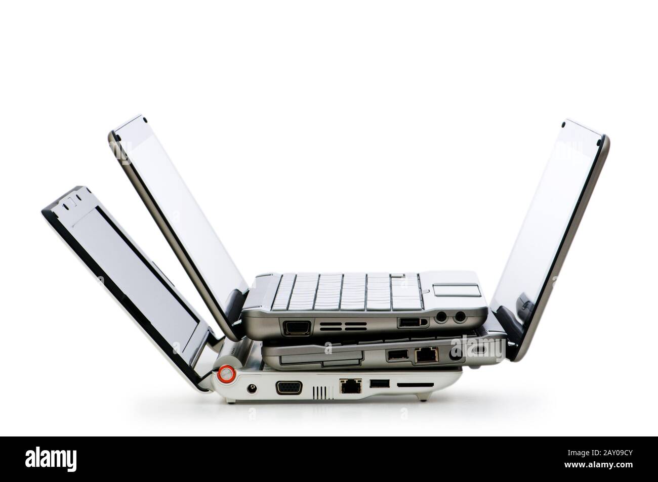 Stylish netbook isolated on the white background Stock Photo