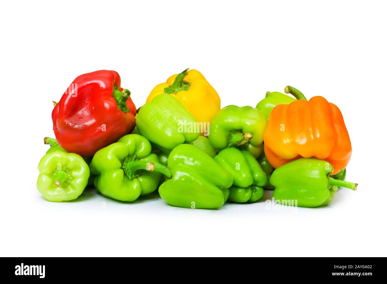 Bell peppers isolated on the white background Stock Photo - Alamy