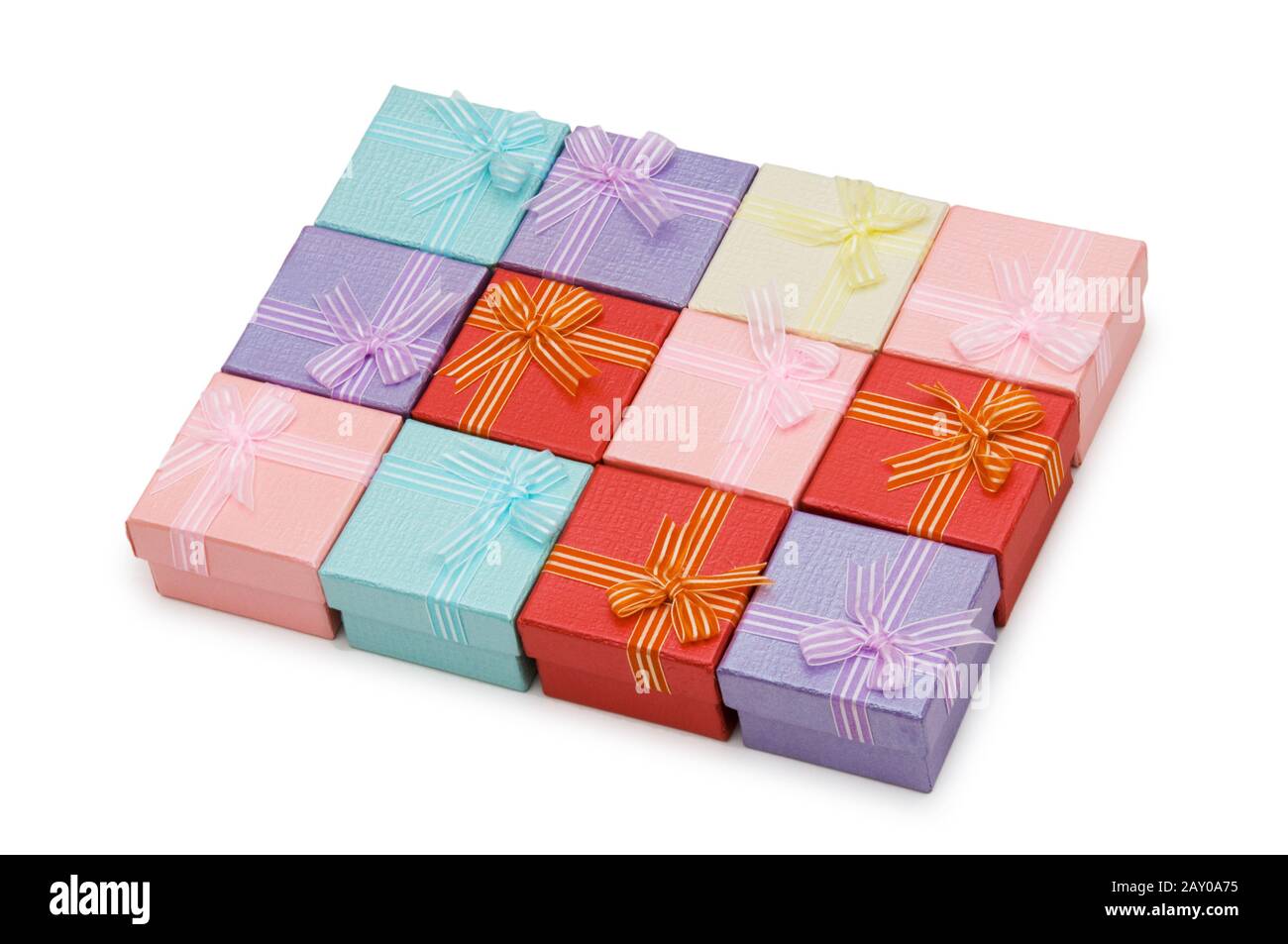 Gift boxes isolated on the white background Stock Photo - Alamy
