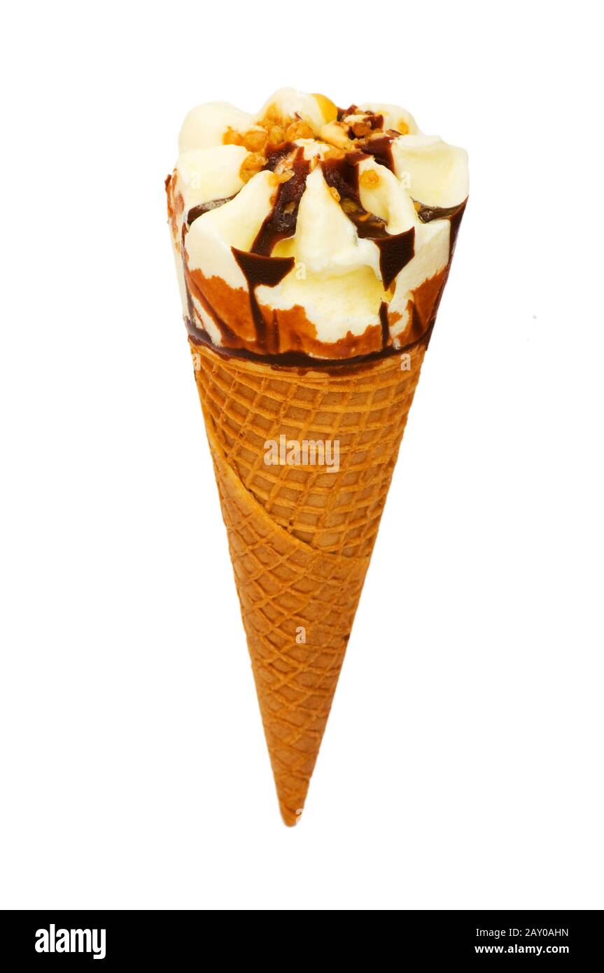 Ice cream cone isolated on the white background Stock Photo - Alamy