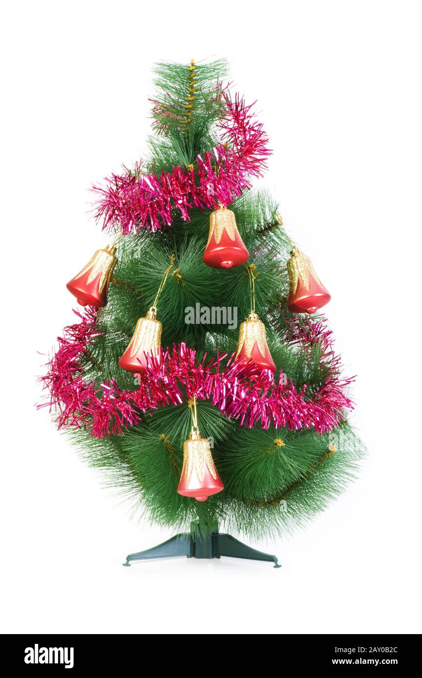 Christmas tree isolated on the white background Stock Photo - Alamy