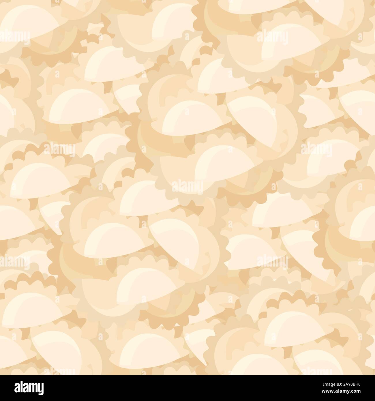 Seamless pattern of traditional slav food dishes dumplings varenyky pelmeni flat vector illustration. Stock Vector
