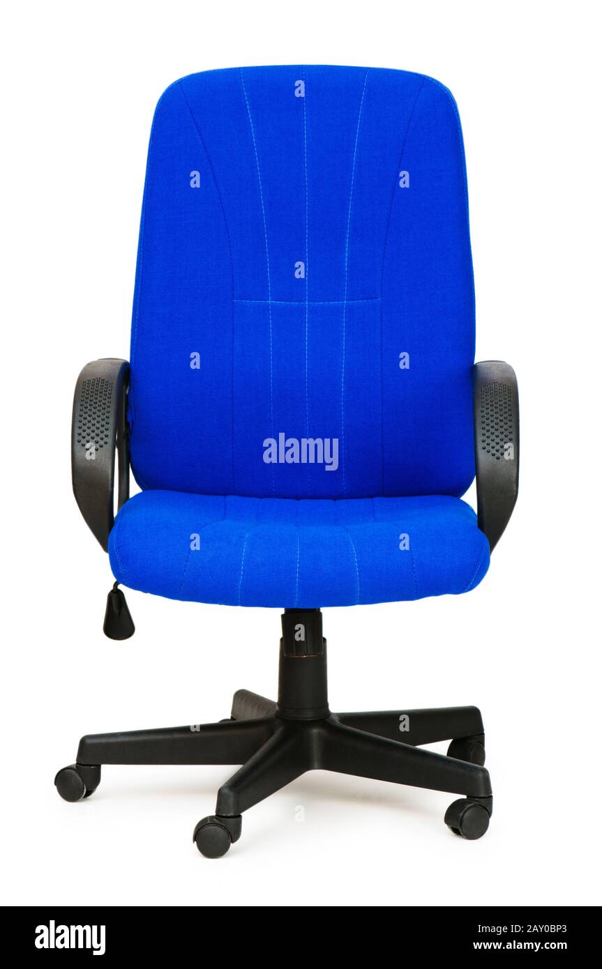 Blue office chair isolated on the white Stock Photo Alamy