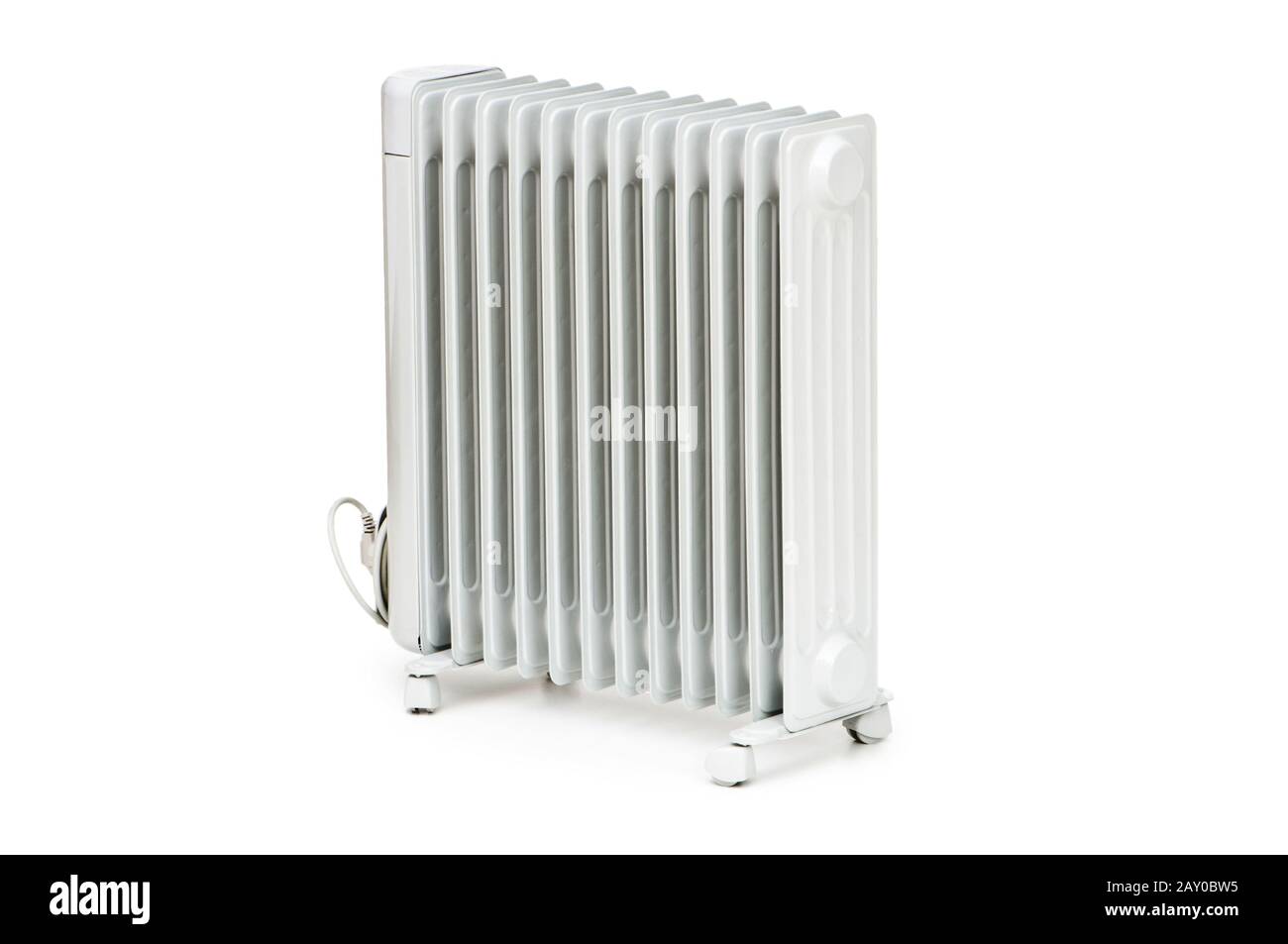Oil radiator isolated on the white background Stock Photo - Alamy