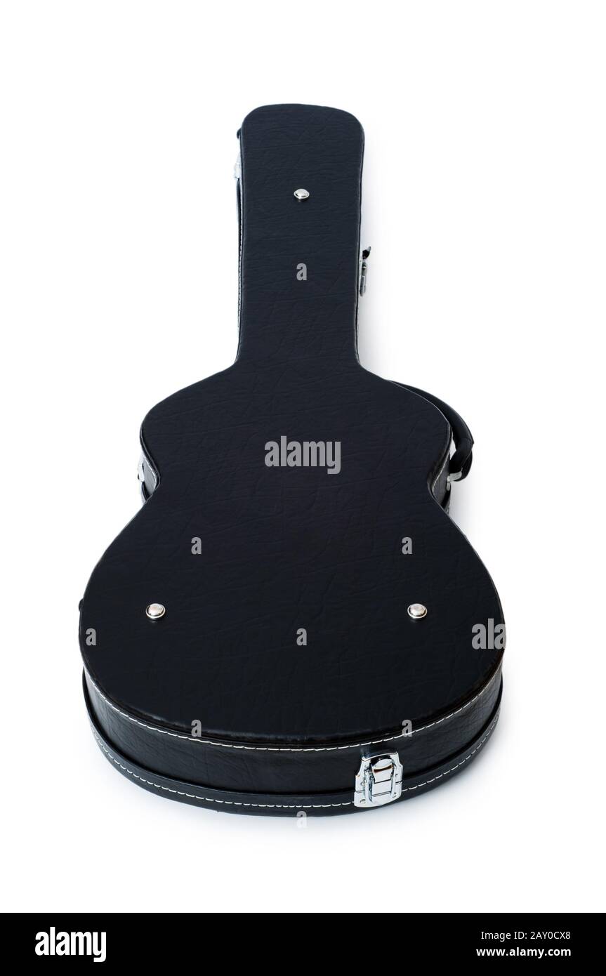 Black guitar case isolated on the white Stock Photo - Alamy