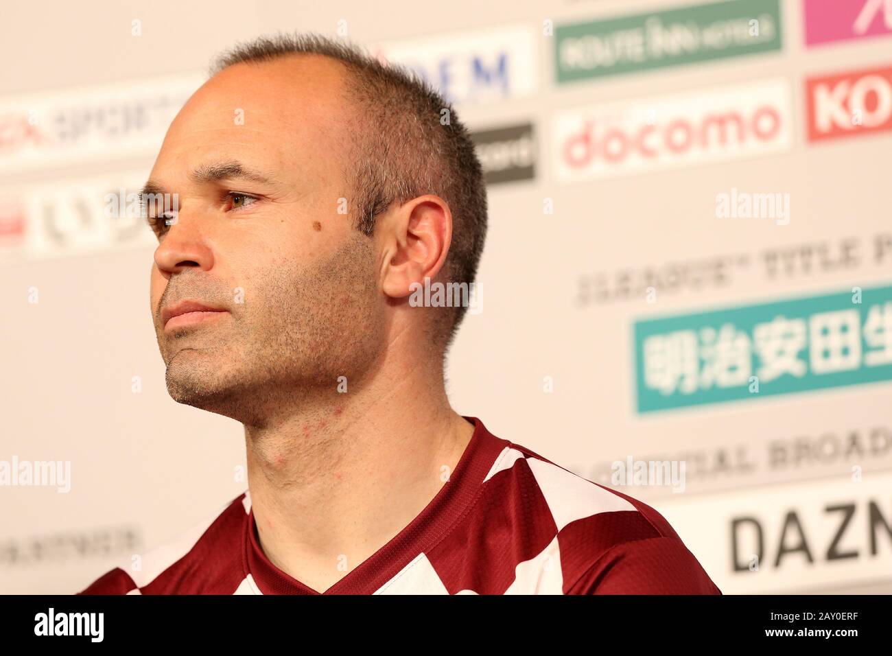 Tokyo, Japan. 14th Feb, 2020. Andres Iniesta (Vissel) Football/Soccer : 2020 J.LEAGUE Kickoff Conference in Tokyo, Japan . Credit: AFLO SPORT/Alamy Live News Stock Photo