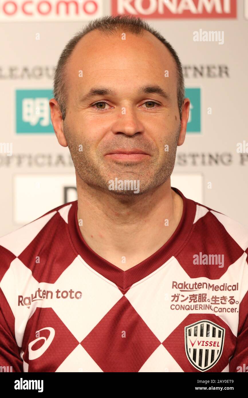 Tokyo, Japan. 14th Feb, 2020. Andres Iniesta (Vissel) Football/Soccer : 2020 J.LEAGUE Kickoff Conference in Tokyo, Japan . Credit: AFLO SPORT/Alamy Live News Stock Photo