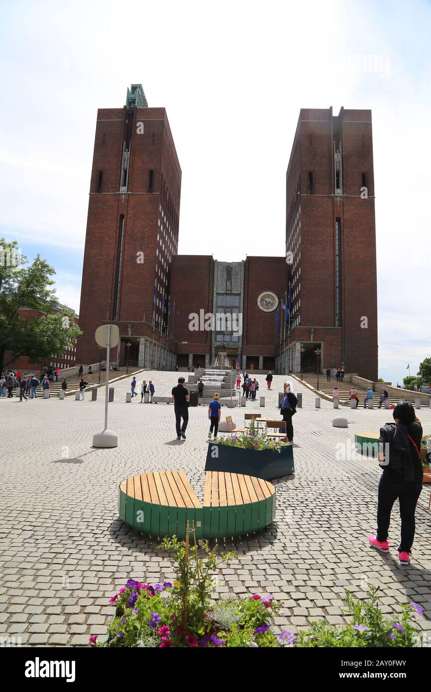 City Hall (Radhuset) of Oslo, Norway Stock Photo - Alamy