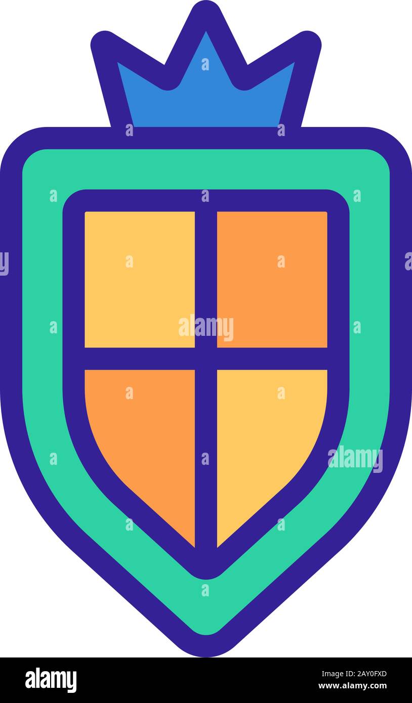 The old coat of arms is an icon vector. Isolated contour symbol illustration Stock Vector