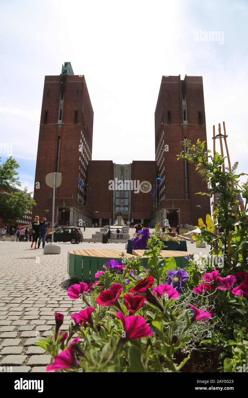 City Hall (Radhuset) of Oslo, Norway Stock Photo - Alamy