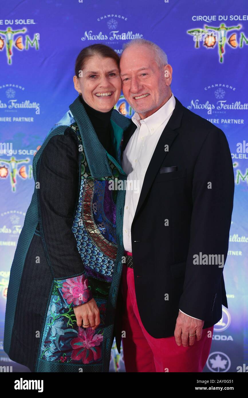 Sepp SCHAUER (actor), with wife Corinna BINZER. Red carpet, red carpet, arrival. TOTEM by Cirque du Soleil, on February 13th, 2020 in Munich, | usage worldwide Stock Photo